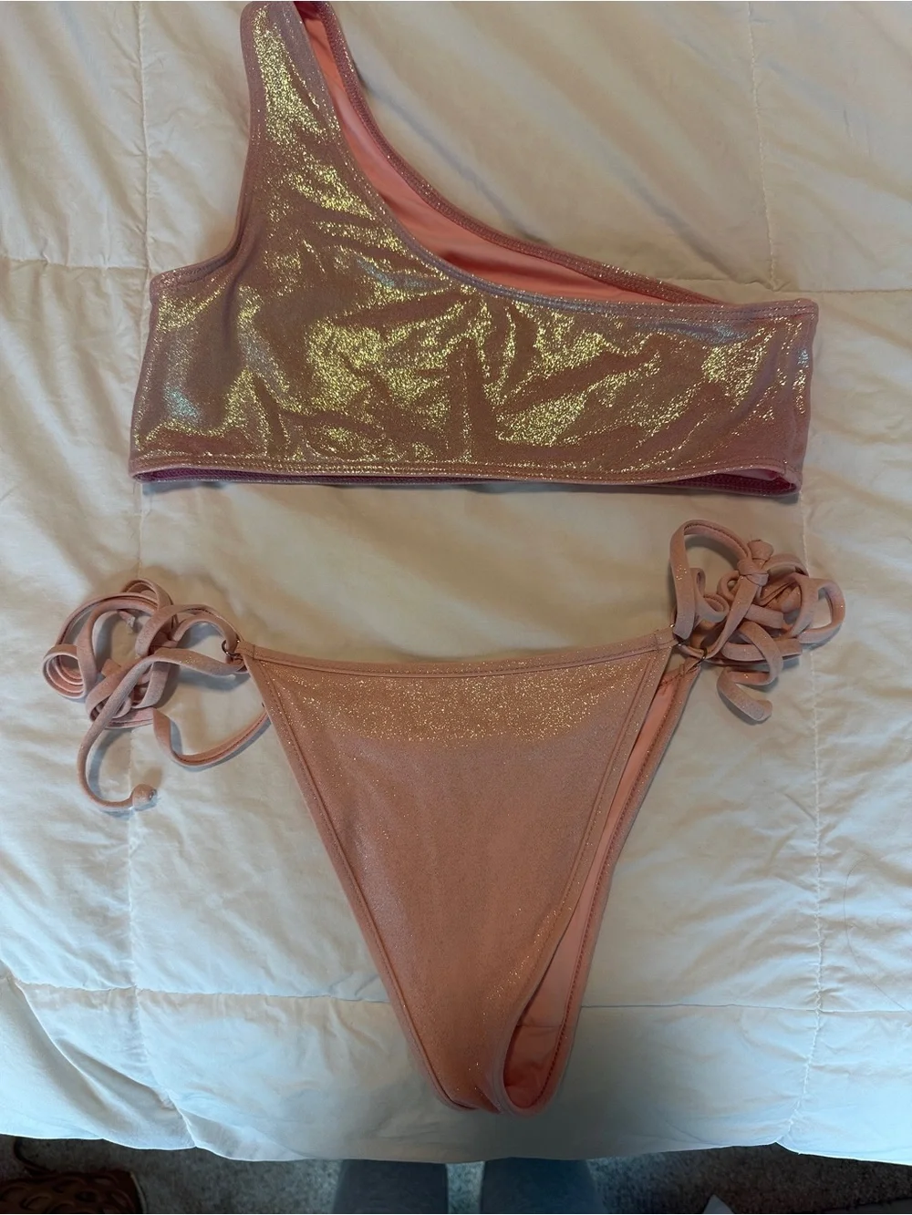 Frankie's Bikinis Iridescent “Gilded Angel” Bikini Set